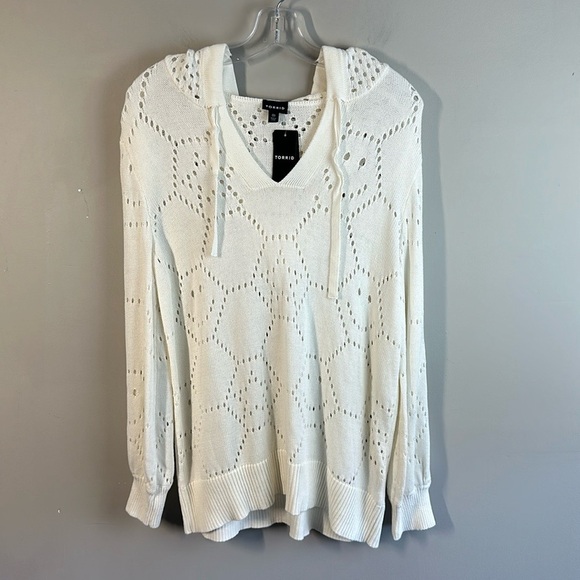 NWT Torrid Marsh Long Sleeve Pointelle Hoodie Size 10 - Picture 5 of 14